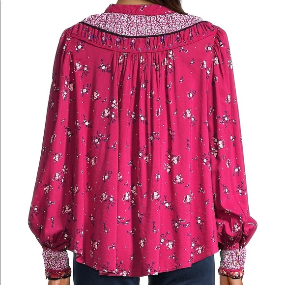 NWT! Free People Paloma Floral Poet Top - Picture 2 of 6